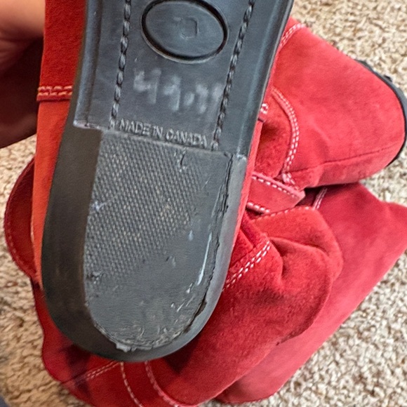 Henri Pierre Red Suede slouchy Women's Boots size 8 - Picture 7 of 8